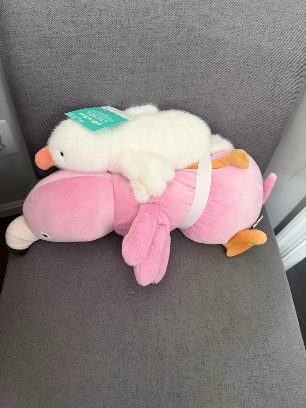 Pillowfort weighted flamingo mommy and baby nwt
